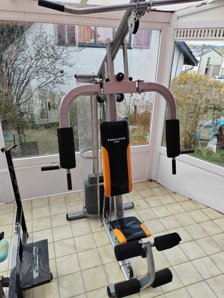 Appareil de musculation + banc de musculation + altères, Comme neuf, Enlèvement, Autres types, Métal