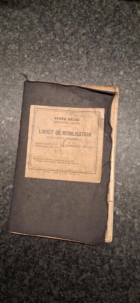 Cahier de mobilisation de l'ABBL entre les deux guerres, Collections, Enlèvement ou Envoi