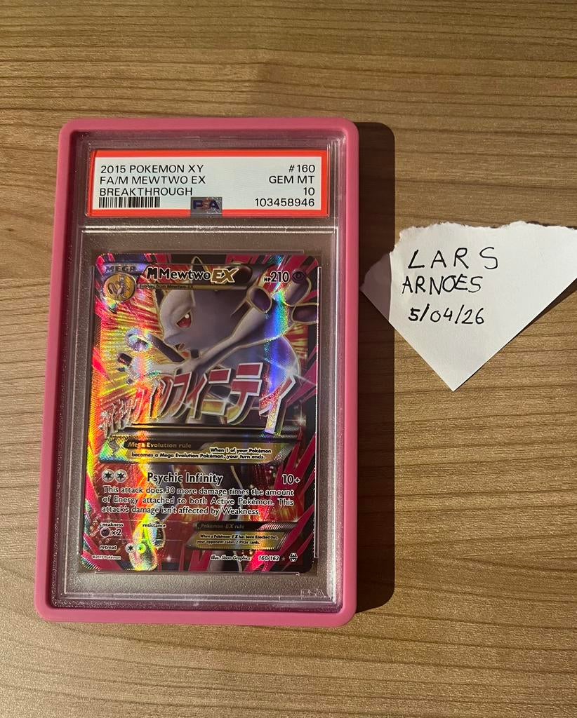 M mewtwo ex 160 psa 10, Hobby en Vrije tijd, Verzamelkaartspellen | Pokémon, Ophalen, Nieuw, Losse kaart, Foil