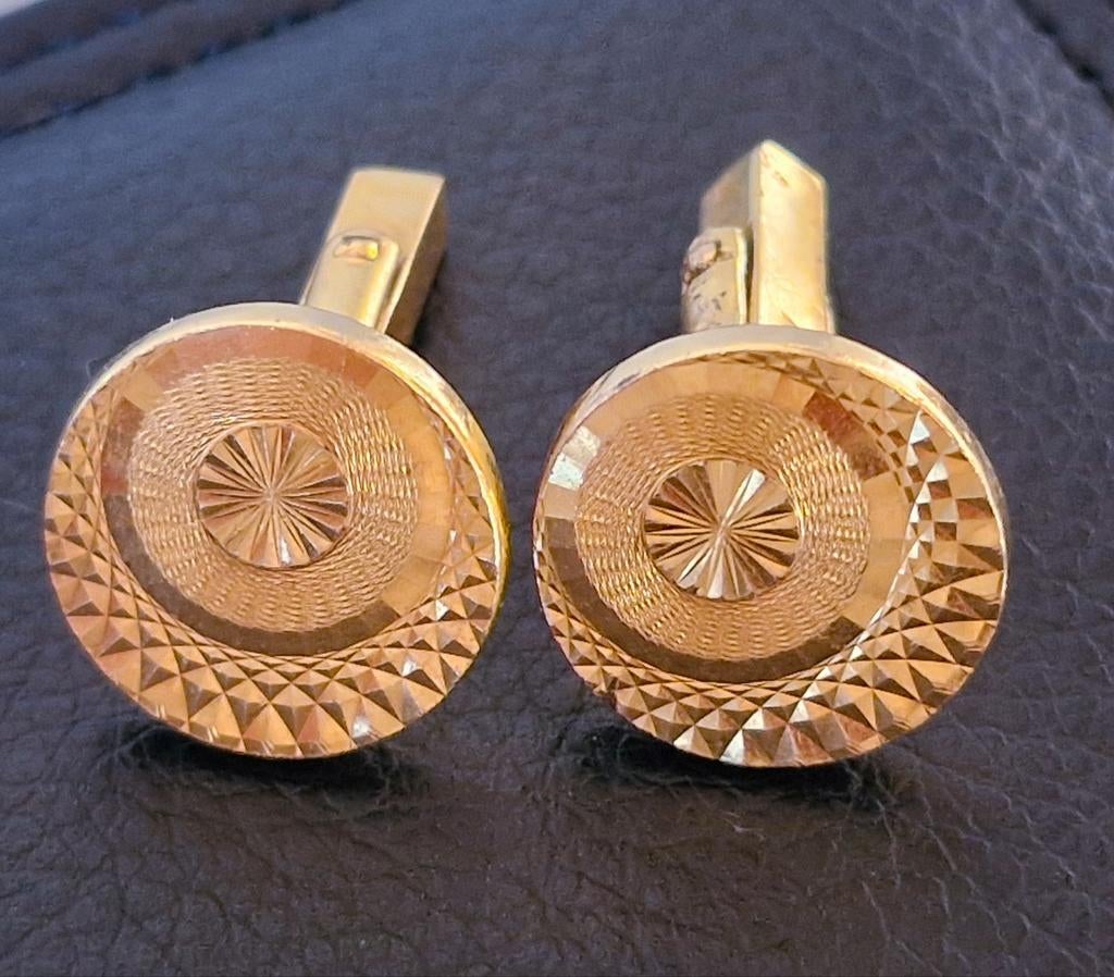 Antieke vergulde manchetknopen, Ophalen of Verzenden