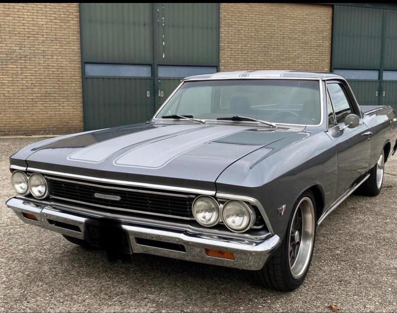 Chevrolet el Camino 1966 Malibu op lpg !!, Auto's, Chevrolet, Automaat, Stof, Pick-up, Zwart