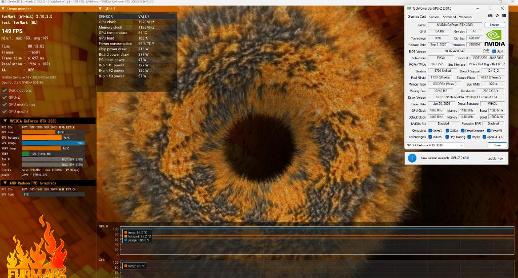 EVGA RTX 3080 FTW3 10GB LHR | Nieuwe luchtkoeling | Garantie, Computers en Software, Videokaarten, GDDR6, PCI-Express 4, Refurbished