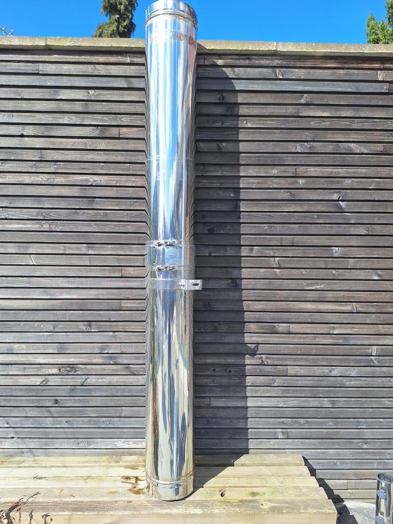 Cheminée en acier inoxydable à double paroi diam 21 cm + pri, Enlèvement, Utilisé, Chauffage