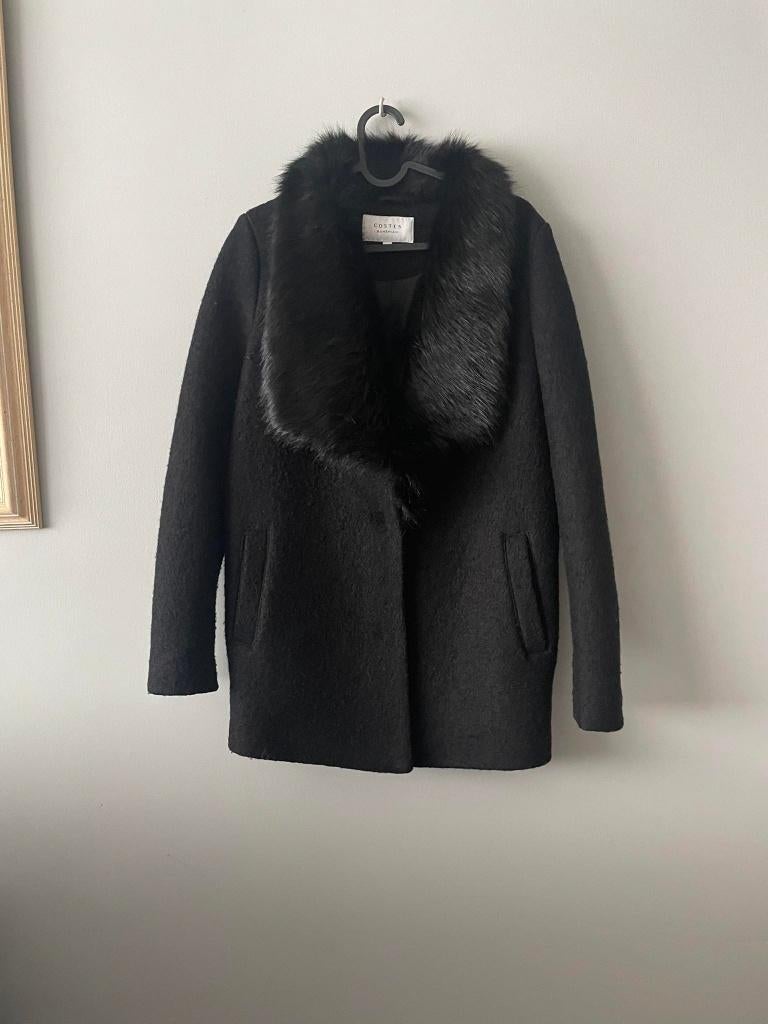 MANTEAU  col fourrure COSTES noir XS, Vêtements | Femmes, Vestes | Hiver, Enlèvement ou Envoi, Comme neuf, Taille 34 (XS) ou plus petite