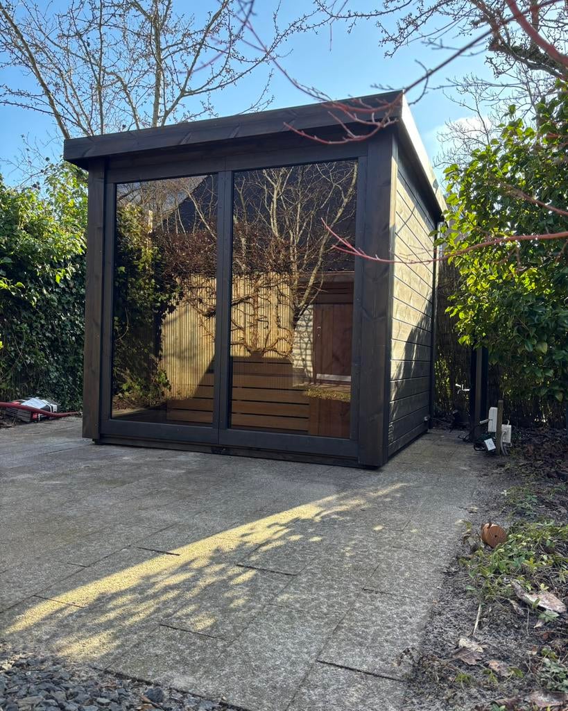 Black edition Panorama Buitensauna tuinsauna sauna, Sport en Fitness, Sauna, Nieuw, Complete sauna, Fins of Traditioneel, Ophalen of Verzenden