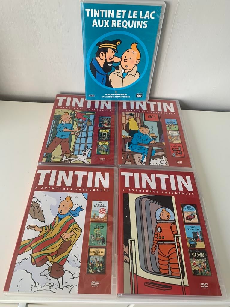 5 DVD « TINTIN » comprenant 13 aventures, CD & DVD, Enlèvement ou Envoi, Comme neuf