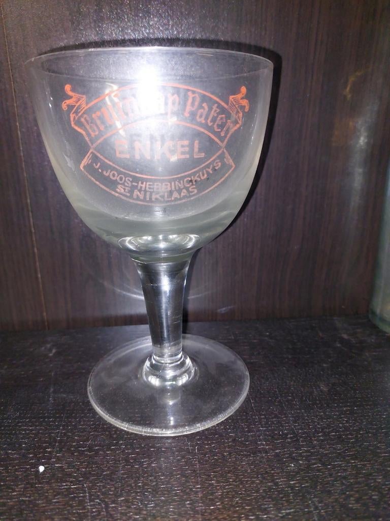 Oud bierglas Bruinkap Pater Sint-Niklaas, Verzamelen, Ophalen of Verzenden