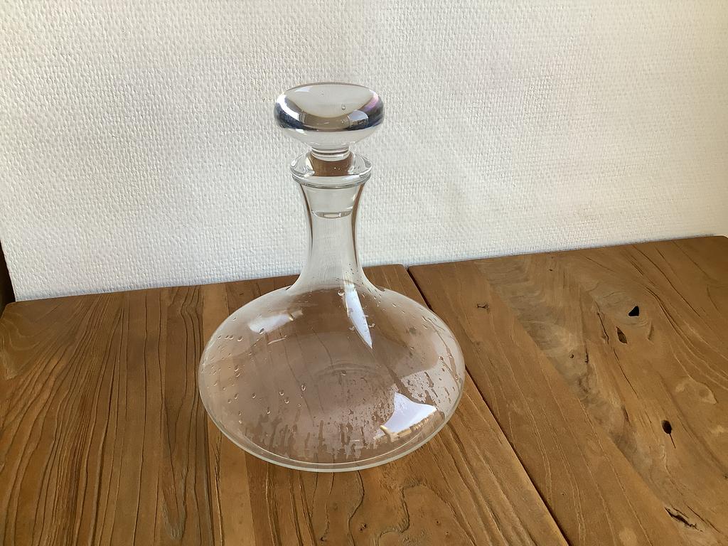 Glazen wijnkaraf met glazen stop, Ophalen, Zo goed als nieuw, Overige typen