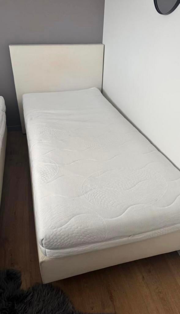Wit bed (boxspring) moet snel weg!, Ophalen, Eenpersoons, Modern, 100 cm