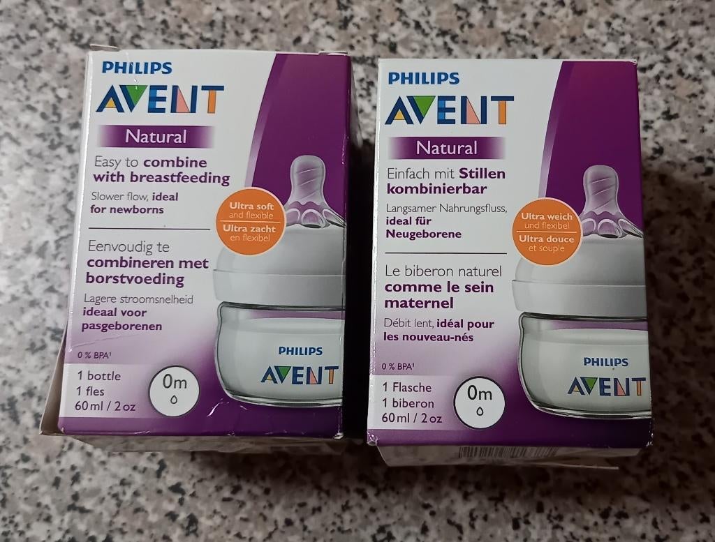 Babyflessen - Philips Avent Natural - 5 stuks, Ophalen of Verzenden, Zo goed als nieuw