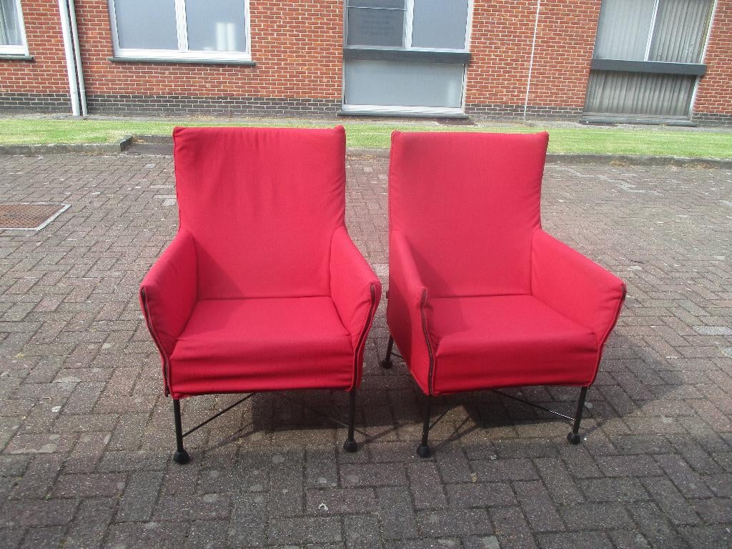 2 fauteuils "Charly" G. Van den Berg, Huis en Inrichting, Ophalen, Zo goed als nieuw, Hout, 50 tot 75 cm