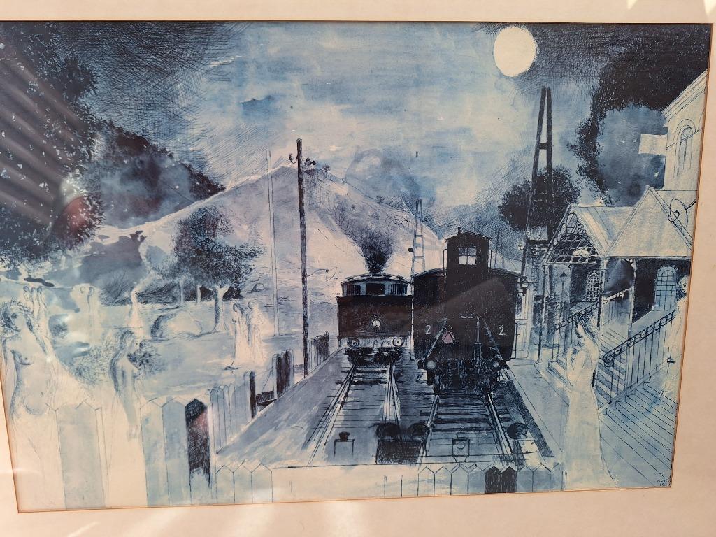 Paul Delvaux offset print 1974, Antiquités & Art, Art | Lithographies & Sérigraphies, Enlèvement