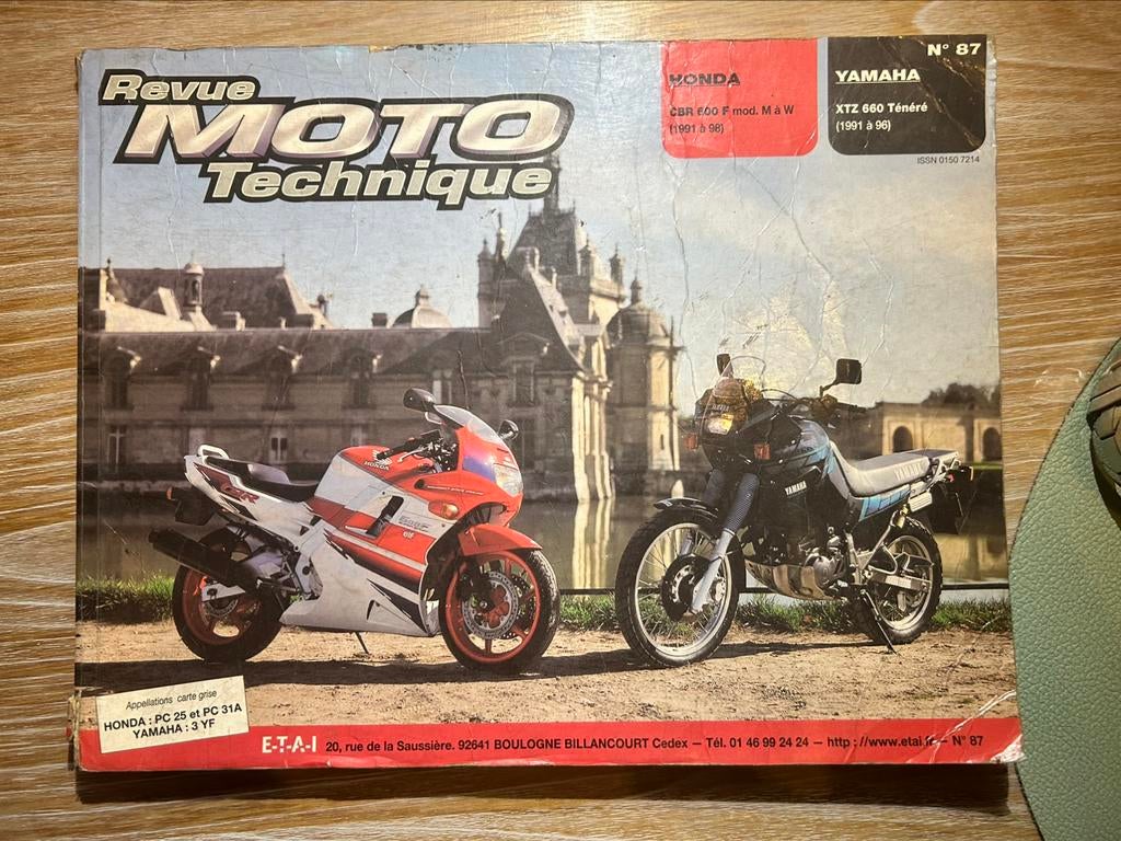Manuel d’atelier Honda CBR, 600 F2 et Yamaha XTZ, 660, Livres, Enlèvement ou Envoi, Utilisé