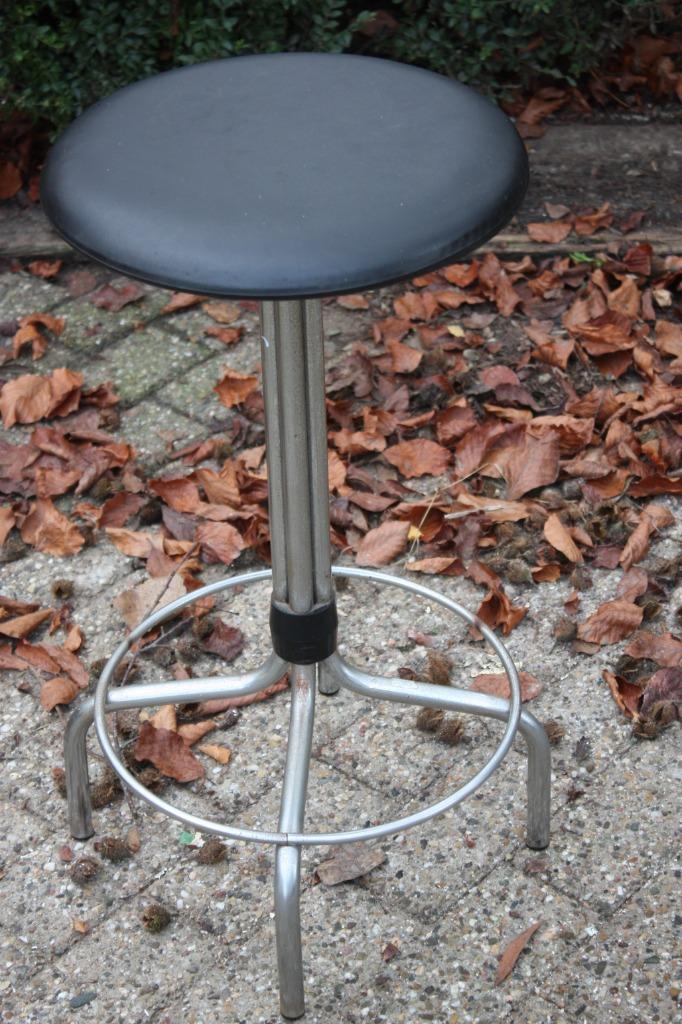 Retro vintage brabantia kruk zwarte skai, Verzamelen, Ophalen of Verzenden