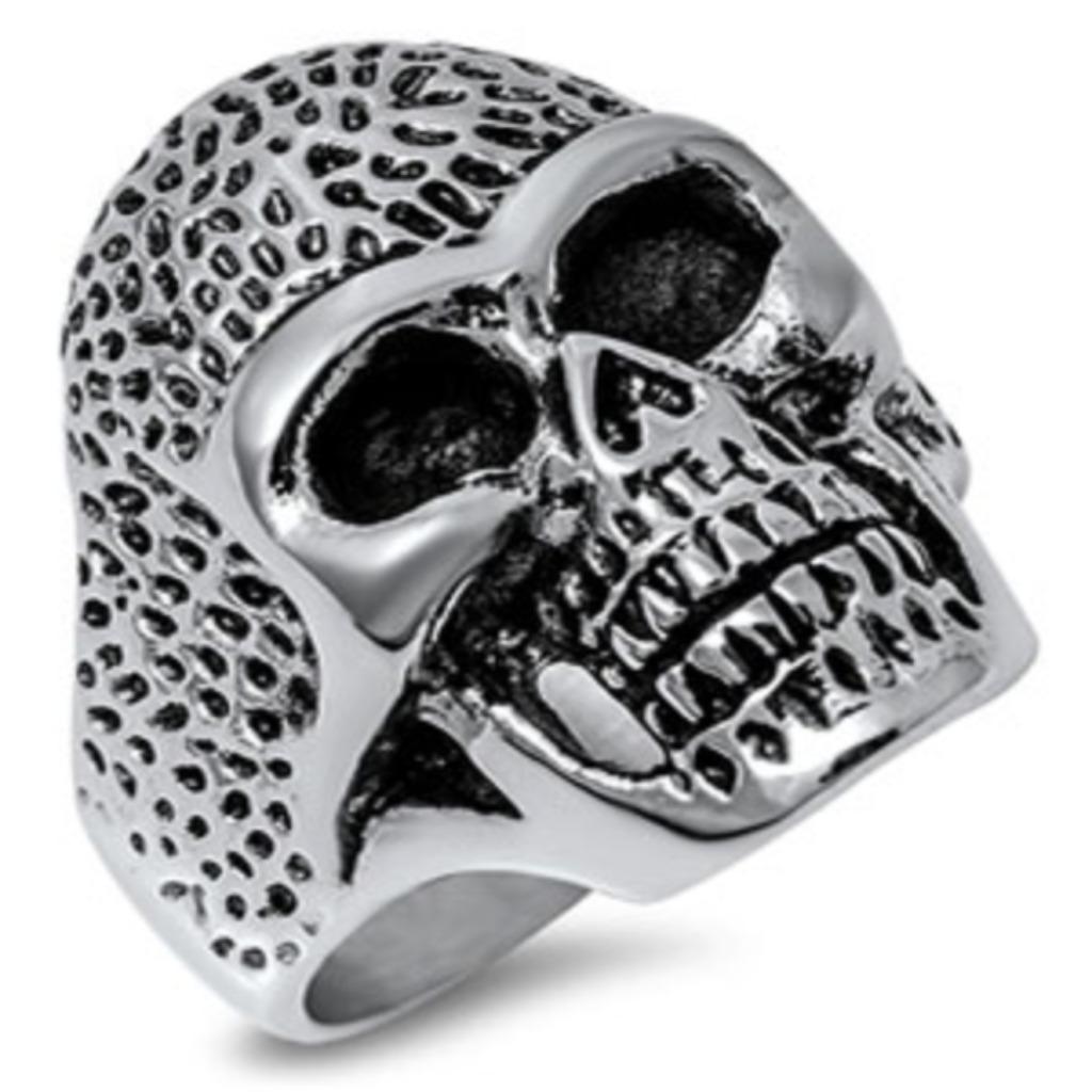 Roestvrij stalen herenring skull, Handtassen en Accessoires, Ringen, Nieuw, Heer, Zilver, IJzer of Staal, Ophalen of Verzenden