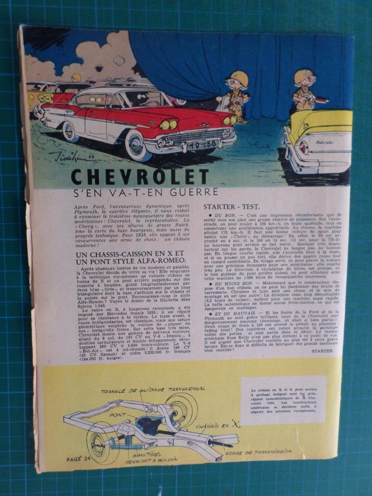Chevrolet - art. ill. / Spirou découvre l'europe à l'expo58, Ophalen of Verzenden, Gebruikt, Overige typen