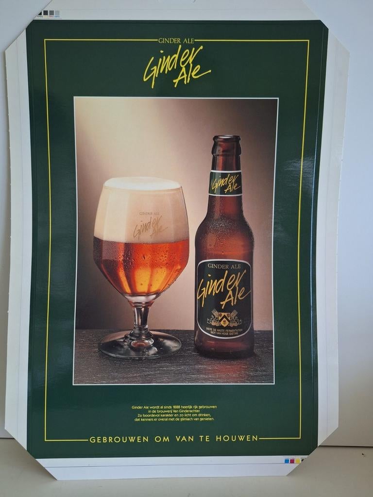 Drukvel voor karton bier reclamebord Ginder Ale jaren 80, Ophalen of Verzenden, Zo goed als nieuw