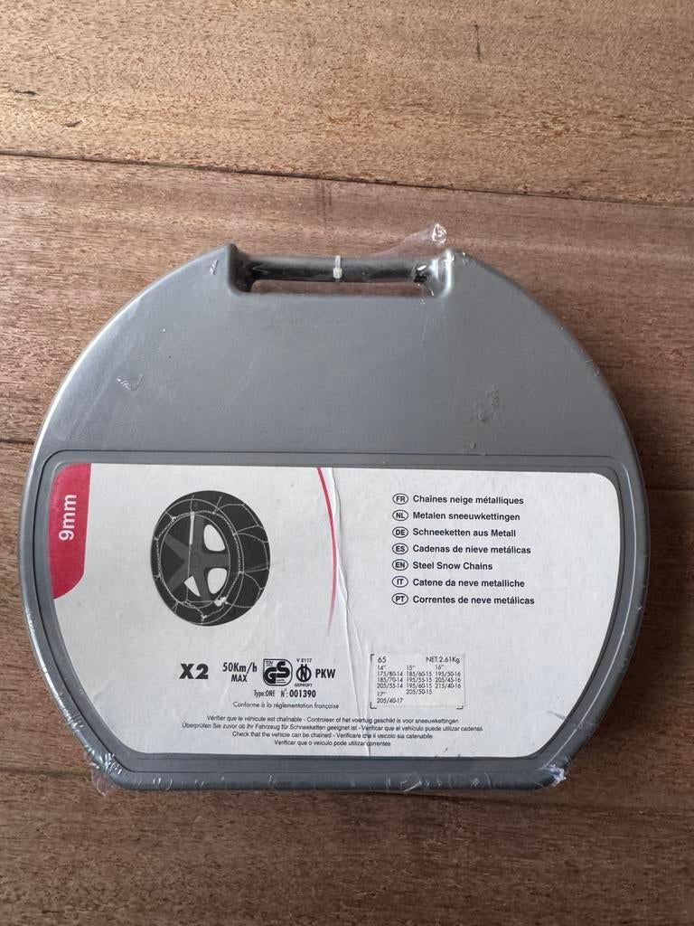 Chaînes neige métalliques – 9 mm – NEUVES (jamais utilisées), Ophalen, Zo goed als nieuw