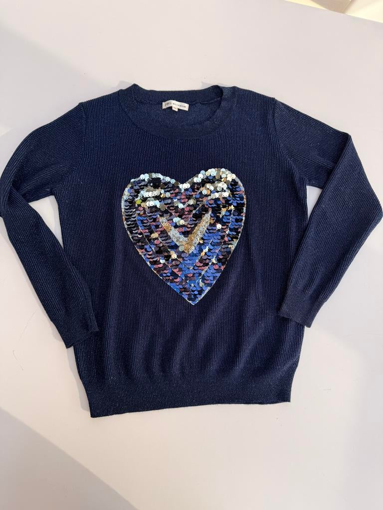 Trui met hart, Ophalen of Verzenden, Zo goed als nieuw, Maat 36 (S), Blauw