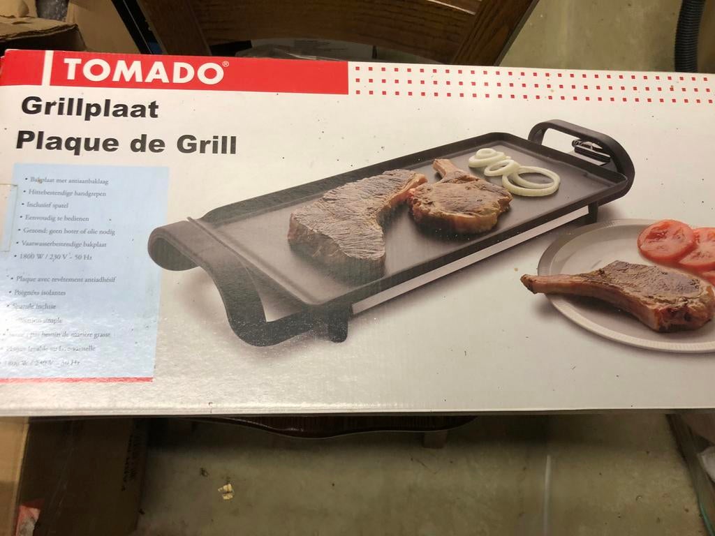 Tomado electrische bakplaat nieuw in verpakking, Ophalen, Nieuw
