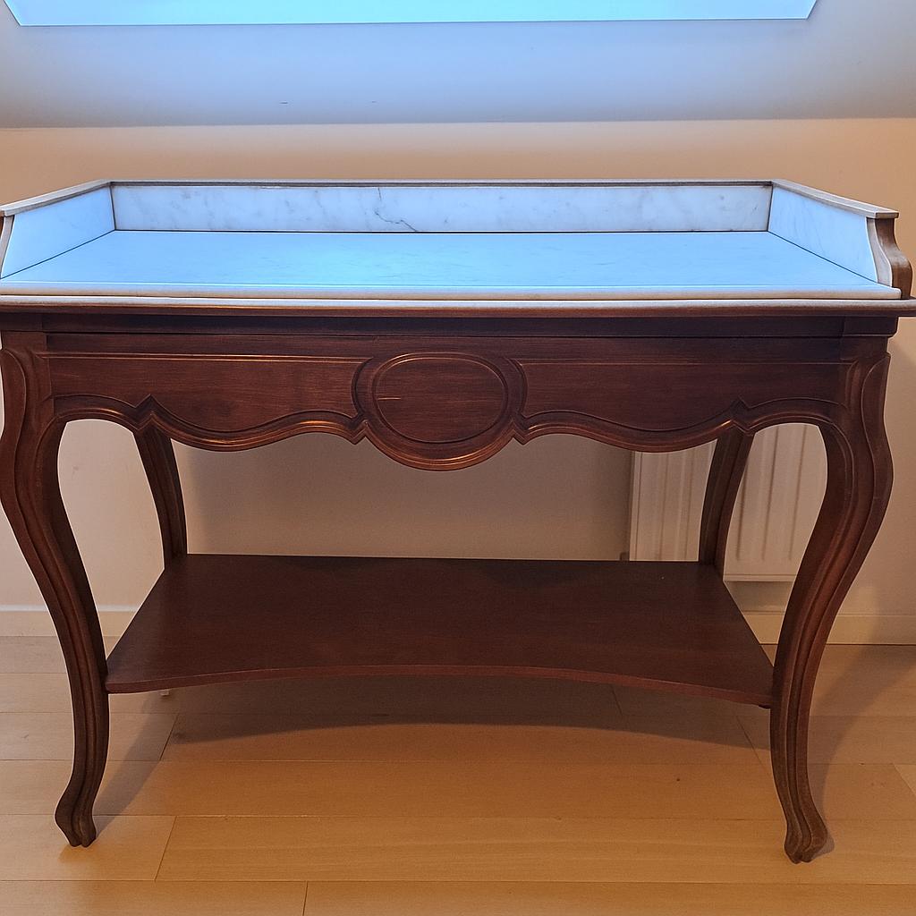 Table d'écriture/console avec plateau en marbre et tiroir, Enlèvement