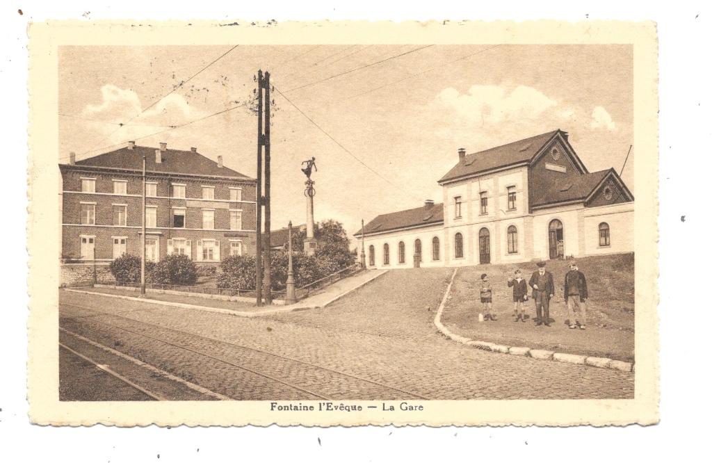 Fontaine-l'Evêque NA177: La Gare 1938, Envoi, 1920 à 1940, Affranchie, Hainaut