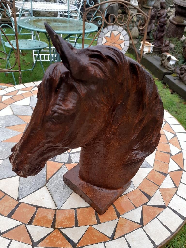 TETE DE CHEVAL EN FONTE PATINEE, Enlèvement ou Envoi, Neuf, Autres matériaux, Animal