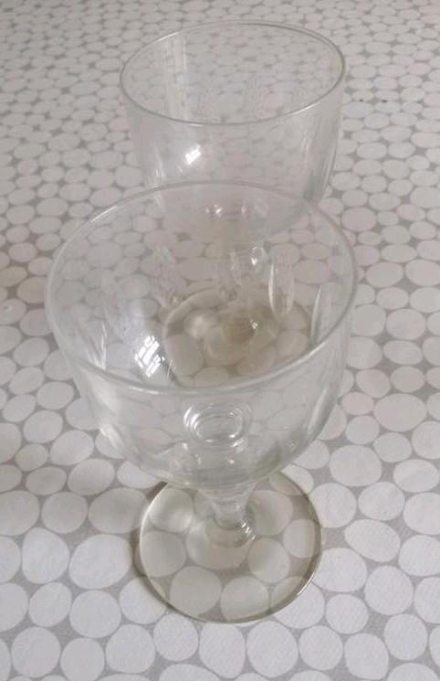 2 verres à pied vin/porto, Ophalen of Verzenden, Gebruikt