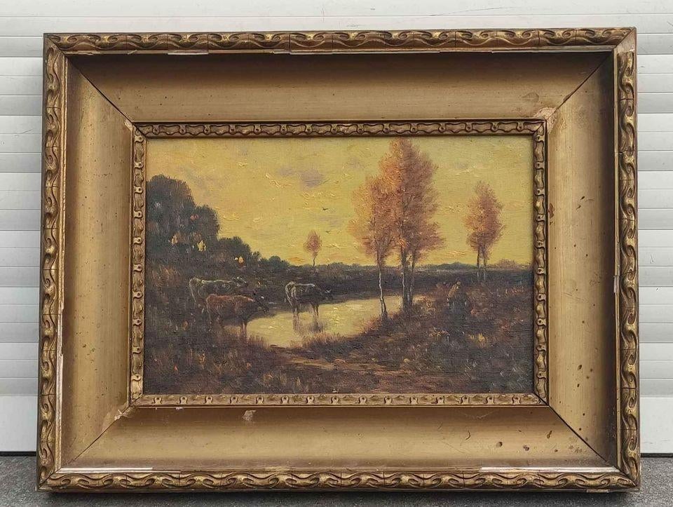 Huile sur toile vaches signe Paul schouten, Enlèvement ou Envoi