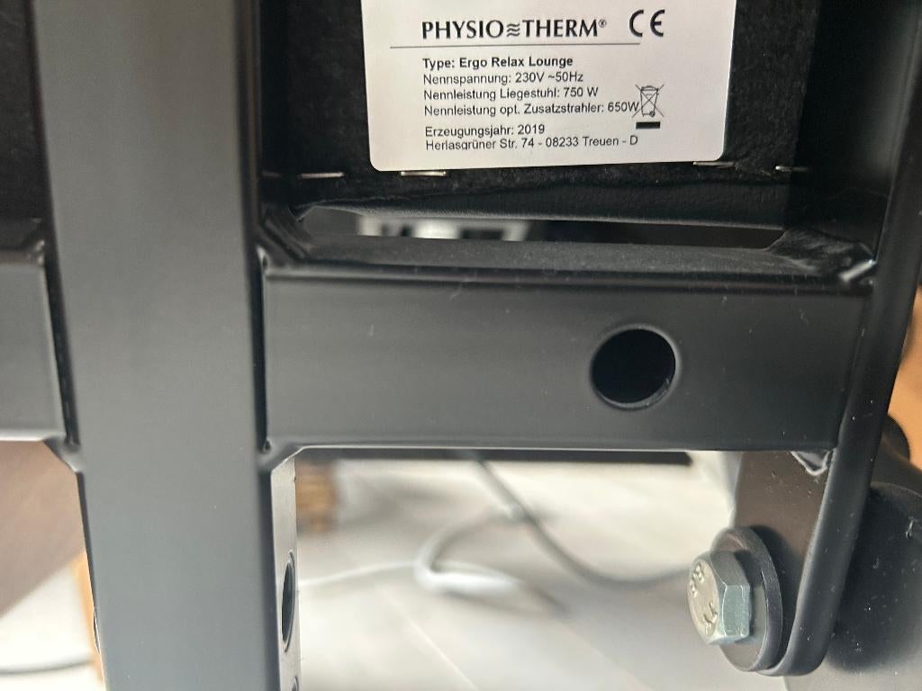 infrarood zetel PHYSIOTHERM  ergo relax lounge, Enlèvement, Comme neuf, Infrarouge, Accessoires