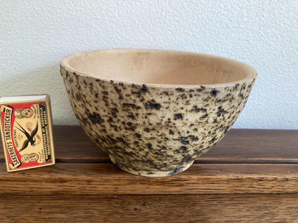 Chamotte potje plantenpotje berkenbast boomschors schaaltje, Gebruikt, Rond, Ophalen of Verzenden, Balkon