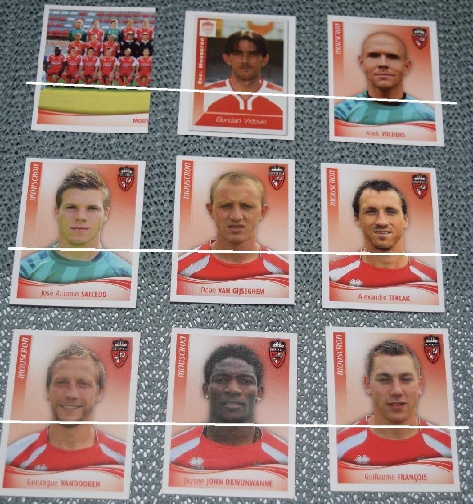 Panini Football 2010 Moeskroen / 9 stickers, Ophalen of Verzenden, Nieuw, Poster, Plaatje of Sticker
