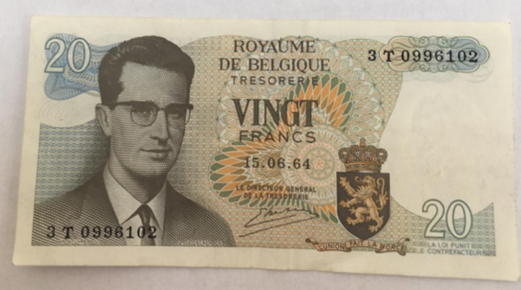 bankbiljet 20 Belgische frank, Postzegels en Munten, Bankbiljetten | België, Ophalen, Setje