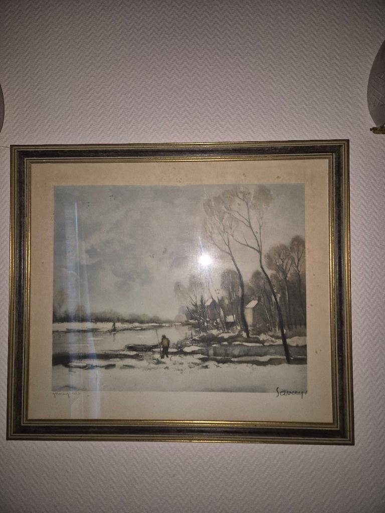 Lithografie Albert Saverys - Hebbelinck, Antiquités & Art, Enlèvement