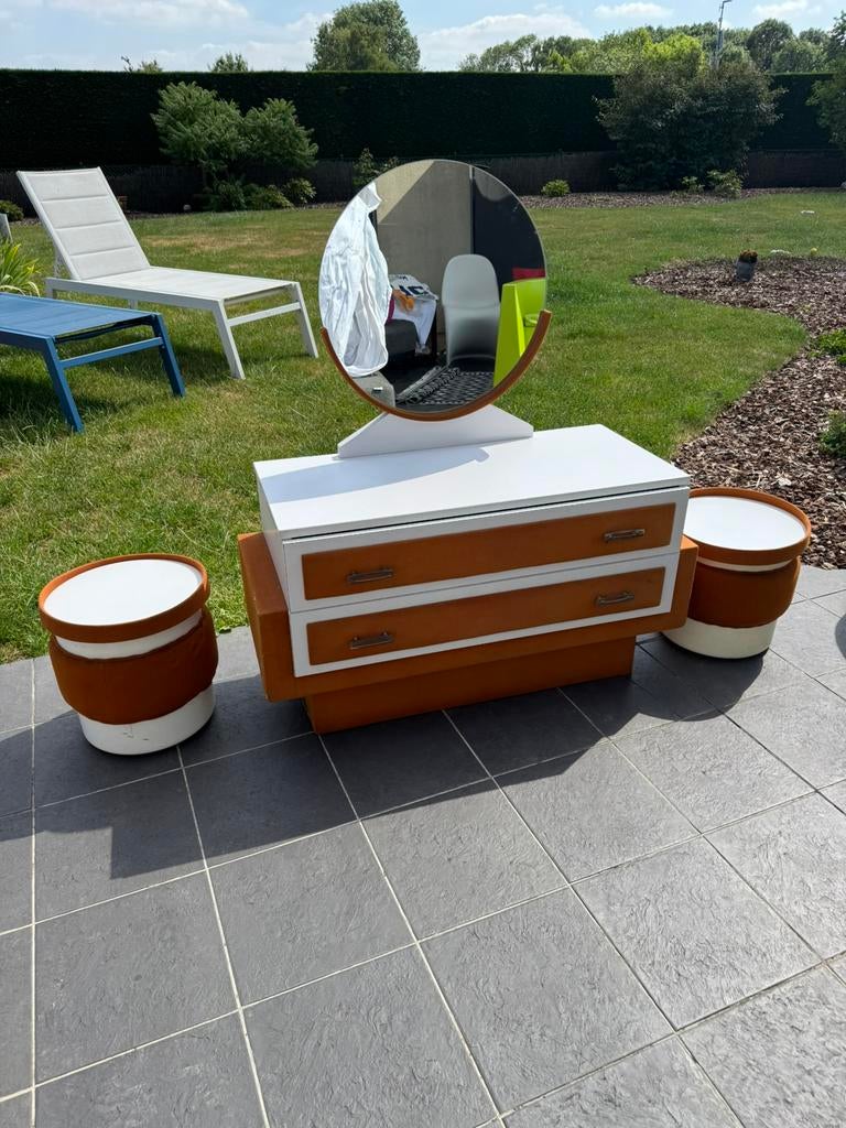 Coiffeuse vintage année 1970, Maison & Meubles, Tables | Coiffeuses, Utilisé, Autres matériaux, Enlèvement