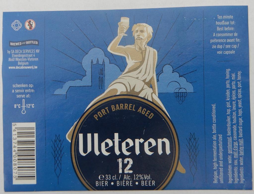 Bieretiket Vleteren 12 Port Br. AS DECA Services (9e6), Verzenden, Gebruikt