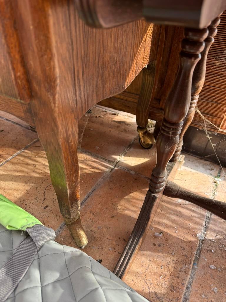 Meuble bois TV vintage appoint sur roues 80x40x71 cm, Enlèvement