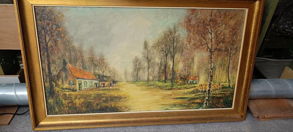 Schilderij met mooie kader .1.22m op 0,73, Antiek en Kunst, Ophalen