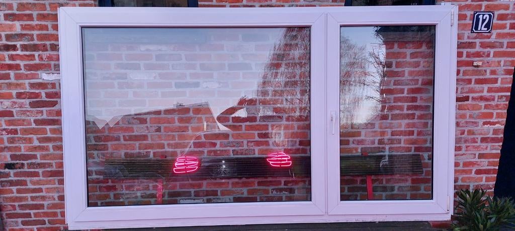 PVC Raam dubbel glas wit met een rolluik., Doe-het-zelf en Bouw, Ophalen, Gevelraam of Ruit, Gebruikt, 120 tot 160 cm