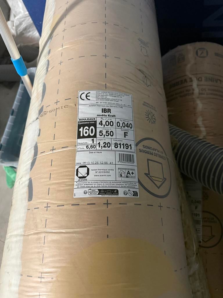 Laine de verre isover, Bricolage & Construction, Enlèvement ou Envoi, Comme neuf, Laine de verre