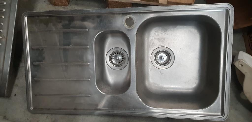 Évier - (1,5) - 90x48, Maison & Meubles, Enlèvement, Utilisé, Moins de 50 cm, Moins de 100 cm