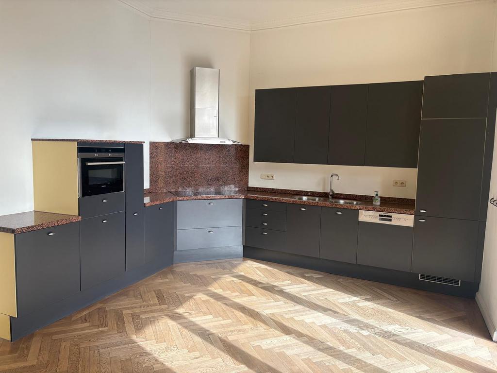 Complete donkergrijze keuken met Siemens toestellen, Ophalen, Zo goed als nieuw, Grijs