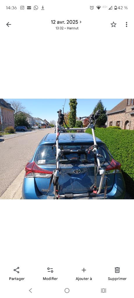 Porte vélo, Auto diversen, Fietsendragers, Elektrische fiets, Zo goed als nieuw, 2 fietsen, Achterklepdrager