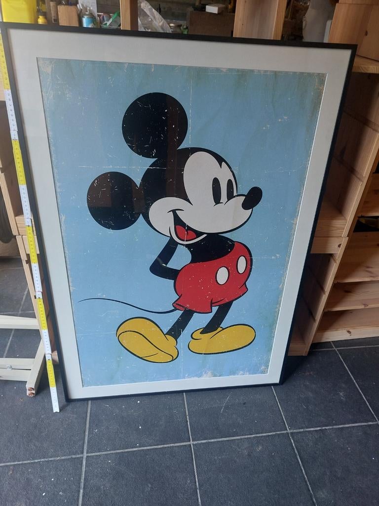 Oude poster Mickey  Mouse, Antiek en Kunst, Ophalen of Verzenden
