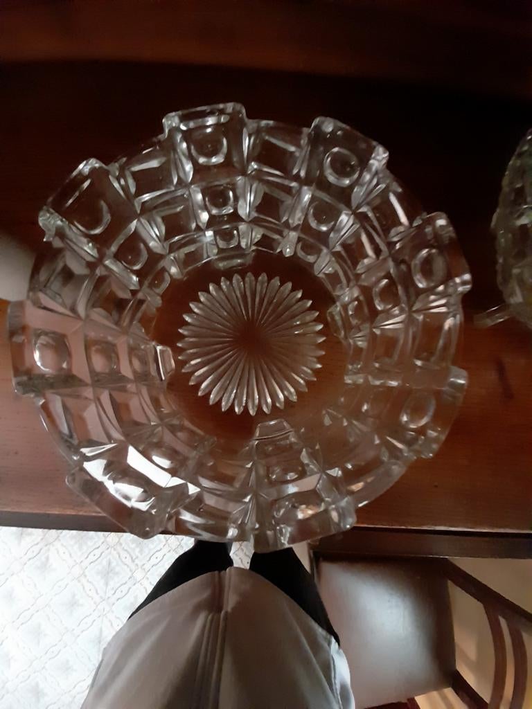 Coupe à fruits en verre, sur pieds, parfait état, Antiquités & Art, Enlèvement ou Envoi