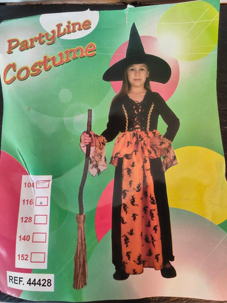 Carnaval Heksenkleed Maat 116, Ophalen of Verzenden, Zo goed als nieuw, 110 t/m 116, Meisje