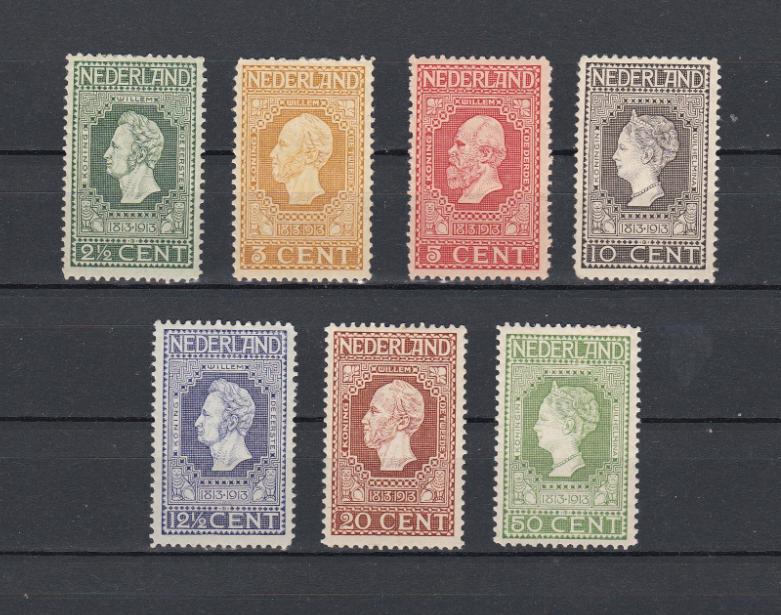 Postzegels van Nederland N82 tot 87+89  scharnieren., Verzenden, T/m 1940, Postfris