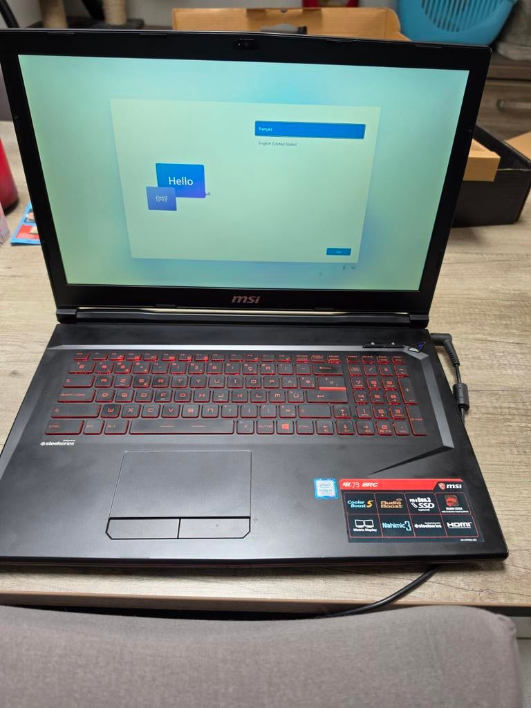 Ordinateur portable msi, Ophalen