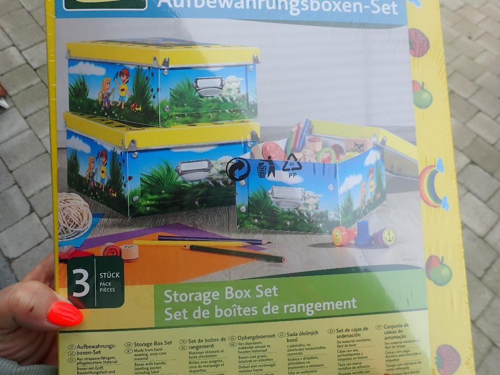 opbergboxen set van 3 voor kinderen, Ophalen of Verzenden, Nieuw