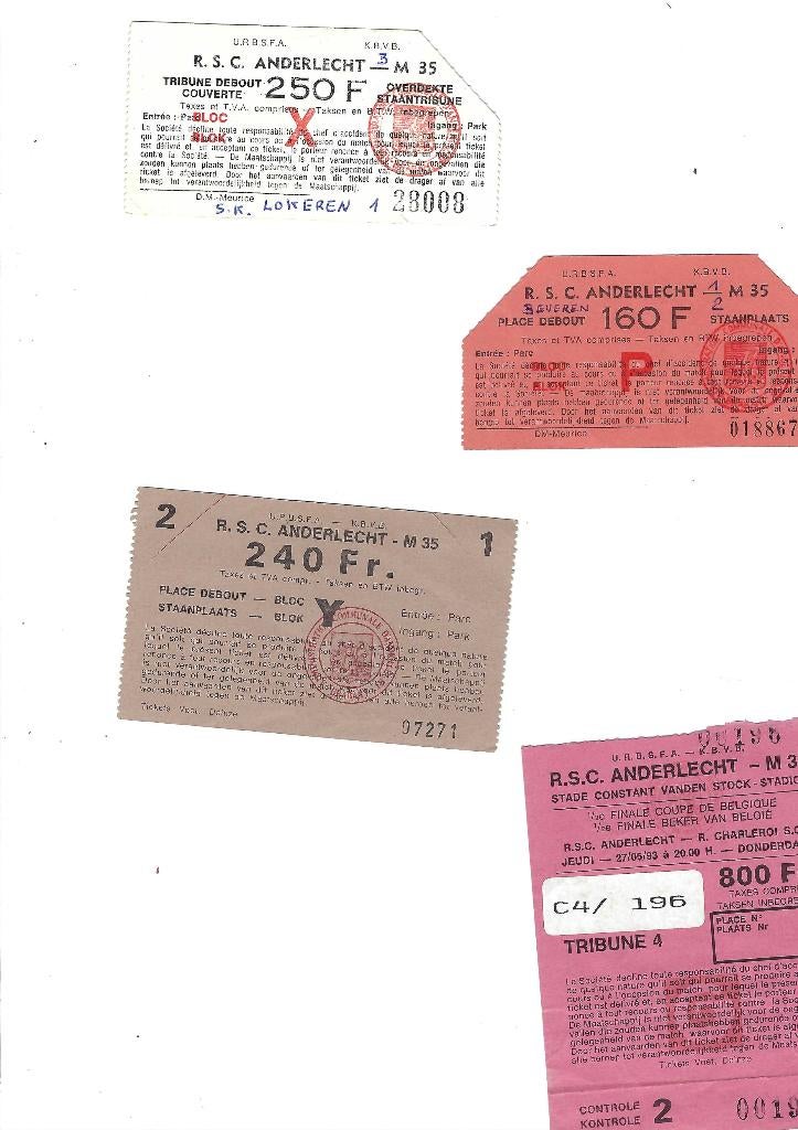 R.S.C. Anderlecht, Collections, Enlèvement ou Envoi, Utilisé